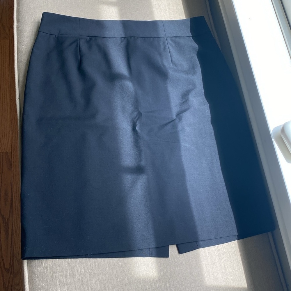 J Crew Black Wool Suiting Skirt Size 10